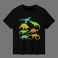 thumbnail image 6 of HAOTAGS Boys Glow-in-the-Dark T-shirts Round-Neck Short-Sleeve Graphic Tee Fun Soft & Breathable Summer Casual Cotton Top Black Size 5-6 Years, 6 of 8