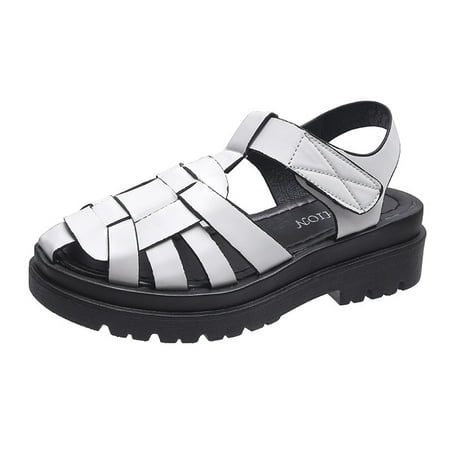 

Faux Leather Multi Buckle Ankle Strap Flatform Gladiator Chunky Platform Caged Sandals for Women