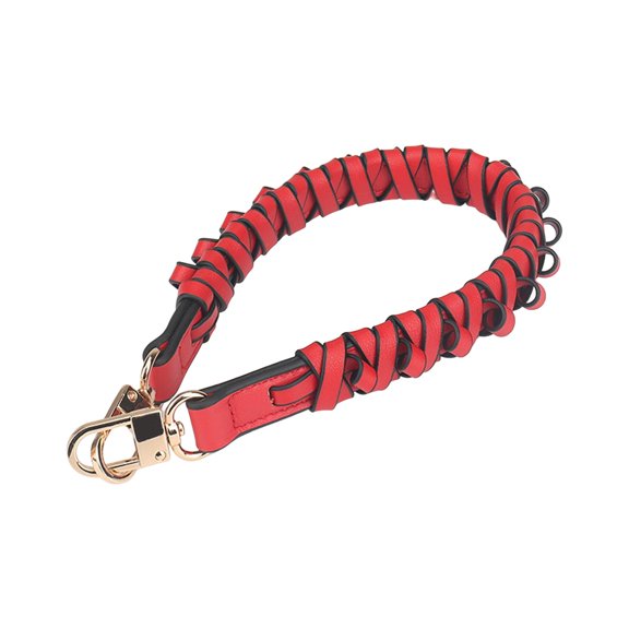 Segolike Handbag Handle Shoulder Bag Strap PU Leather 44cm Handmade Parts Accessories Weave Bag Belt Replacement Handle for Clutch Bag Tote Short Bag red