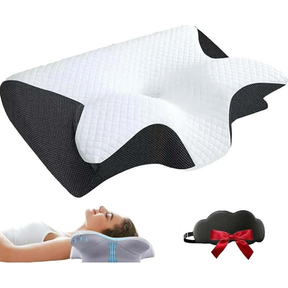Z Pillow,  Z 2 in 1 Ergonomic Pillow, Sleep Restora Pillows, Ergonomic Memory Foam Contour Orthopedic Pillows with Breathable Pillowcase for Side, Back & Stomach Sleepers(Gray)