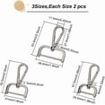 thumbnail image 2 of 6pcs Detachable Snap Hook Swivel Clasp 3 Sizes Metal Swivel Snaps Hooks with D Rings 1/1.2/1.5 Inch Lanyards Trigger Snap Hooks Push Gate Clip Lobster Claw Clasp for DIY Bags Crafts Gunmetal Colorful, 2 of 7