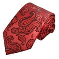 thumbnail image 2 of Fashionable True Red Paisley Men's Ties, 2 of 2