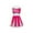 Hot Pink, variant on Mercatoo Kids Girls Cheerleader Dress Outfit School Sleeveless Crop Shirts Pleated Dress Set Performance Dance Dresses Outfit