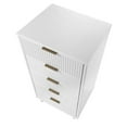 thumbnail image 6 of Manhattan Comfort Granville Tall & Narrow Engineered Wood Dresser in White, 6 of 12