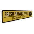 thumbnail image 3 of Fresh Brewed Coffee Novelty Sign, Metal Wall Decor - 4x18 inches, 3 of 4