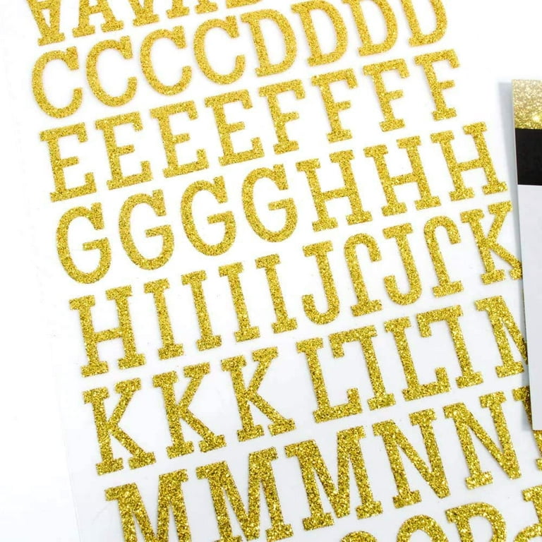 Iron On Glitter Letters in Gold or Silver - 40 pcs (8811