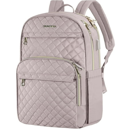 KROSER 15.6" Laptop Backpack Daypack Nylon School Backpack, Dusty Pink