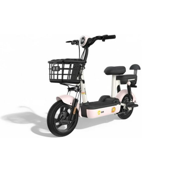 GAROW Bicicleta Eléctrica Rosa para 2 Personas Motor 500 w Velocidad 32/35 km Autonomía 40/45 km