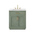 thumbnail image 2 of Ivy 30" Wood Vanity Set in Vintage Green and Carrara White Marble Top No Mirror, 2 of 14