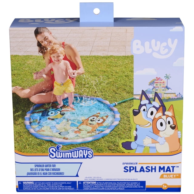 Splash Mat SwimWays Bluey Kids Splash Pad y juguetes para actividades al aire libre