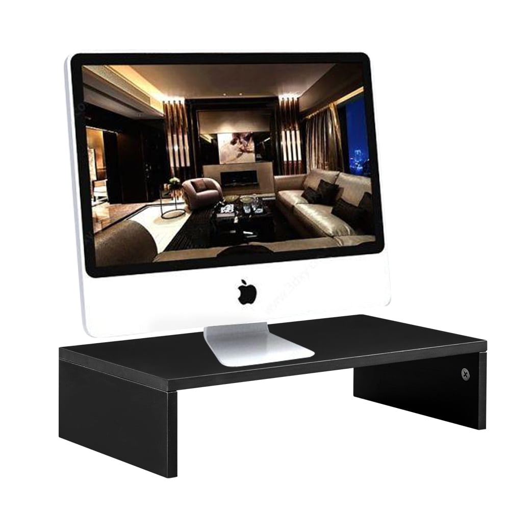 Wood Arm Riser Desk Storage Organizer 16.7 inch Computer Monitor Stand