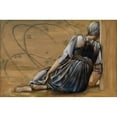 thumbnail image 2 of Sir Edward Coley Burne-Jones 24x17 Gold Ornate Framed and Double Matted Museum Art Print Titled - The Briar Rose Series - Study for ‘The Garden Court’ II (1889), 2 of 4