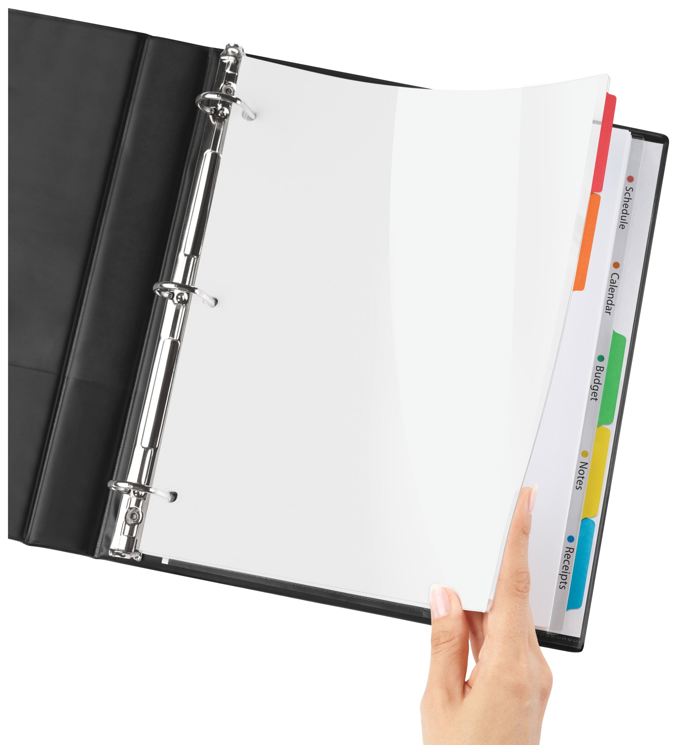 (2 pack) Avery Clear Easy View Divider, 5-Tab, Plastic, Clear Body, Multicolor Tabs, 1 Set
