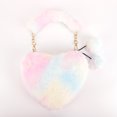 thumbnail image 3 of Bolso Mano Con Forma Corazón Esponjoso para Mujer Color Degradado Teñido Anudado Bolso Compras Invierno (estilo 2), 3 of 9
