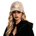 thumbnail image 2 of 3D Halloween Embroidered Baseball Cap for Women, Adjustable Cotton Hat with Witch, Ghost, Pumpkin & Bat Design, 2 of 6