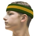 thumbnail image 2 of COUVER Unisex Two Color Striped Sports Head Sweatband Golden Yellow Dark Green 3 Pack, 2 of 8