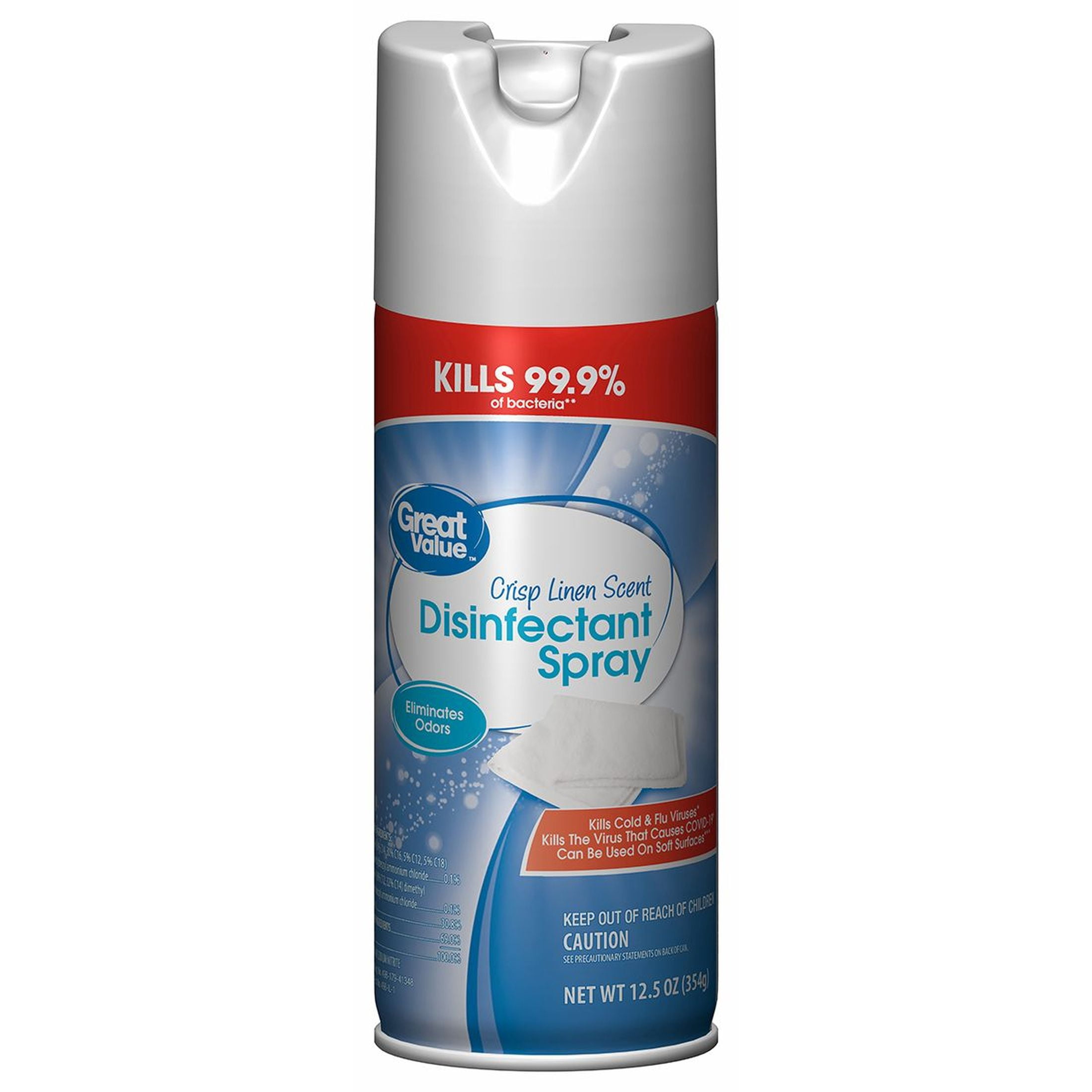 Great Value Disinfectant Spray, Crisp Linen Scent, 12.5 oz