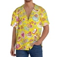 thumbnail image 7 of Lsque Love Heart1 print Men's Cuban Collar Short Sleeve Shirt Summer Beachwear Casual Button Down Fashionable Vacation Leisure Shirt-3X-Large, 7 of 7