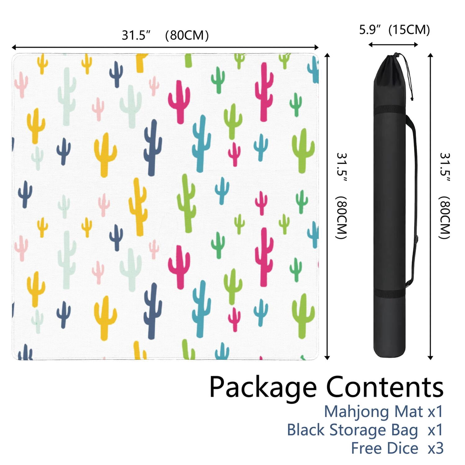 31.5 Inch Plants Inspired Table Cover Made of High Quality Rubber Material Featuring Anti-Slip Properties and Noise Reducing Qualities for Card Games