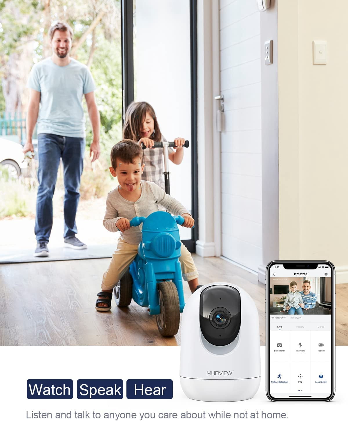 General Cameras for Home Security, 2.4/5GHz WiFi 2K Indoor Wired Se2.curity Baby/Pet Camera with Phone App, Night Vision, 24/7 Record, 2-Way Audio, Motion Tracking, Cloud Storage