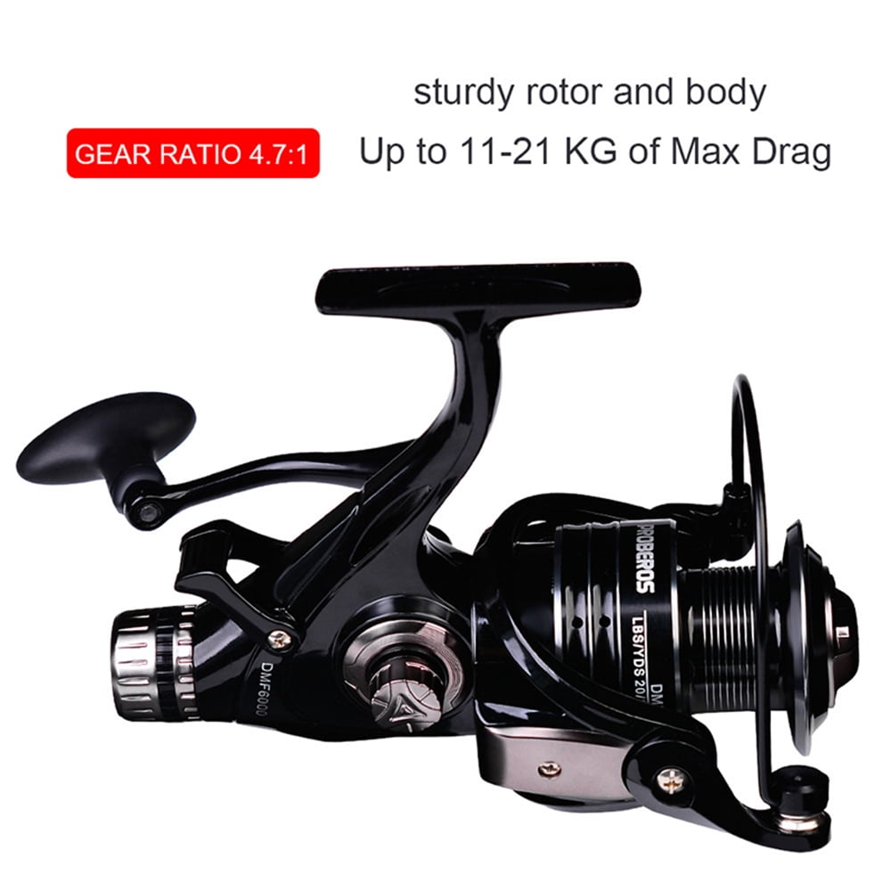 Eyotto One-handed Reel All Metal Double Cup Fishing Reel, Double Brake Fishing Line Reel Fishing Accessories