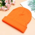 thumbnail image 3 of Myenne Unisex Solid Color Knitted Hat Headgear Warm Ski Hat Wool for Men and Women (Orange), 3 of 10