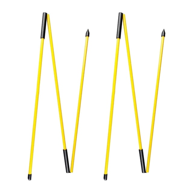 bedienty 2x Golf Alignment Sticks Portable for Full Putting Swing Practice Swing Golf Yellow 122cm