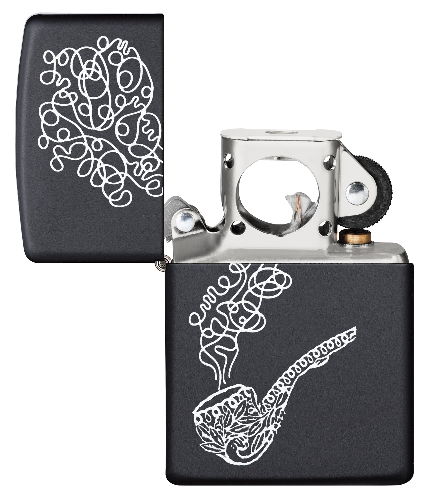 Zippo Black Matte Pipe with Smoke Windproof Pocket Lighter
