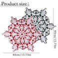 thumbnail image 3 of Christmas Snowflake Placemats, 14" Embroidered Washable Snow Flake Mats, Round Table Coaster, Snowflake Doilies for Dinning Tables, Xmas Party Winter Holiday Decoration (Red), 3 of 8
