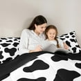thumbnail image 4 of Homewish Fashion Cow Print Bedding Comforter Set 7-Piece, White Black Polkadots King Bedding Sets, Teens Kids Boys Girls Reversible Bed Sheets, Breathable Home Decor, 4 of 7