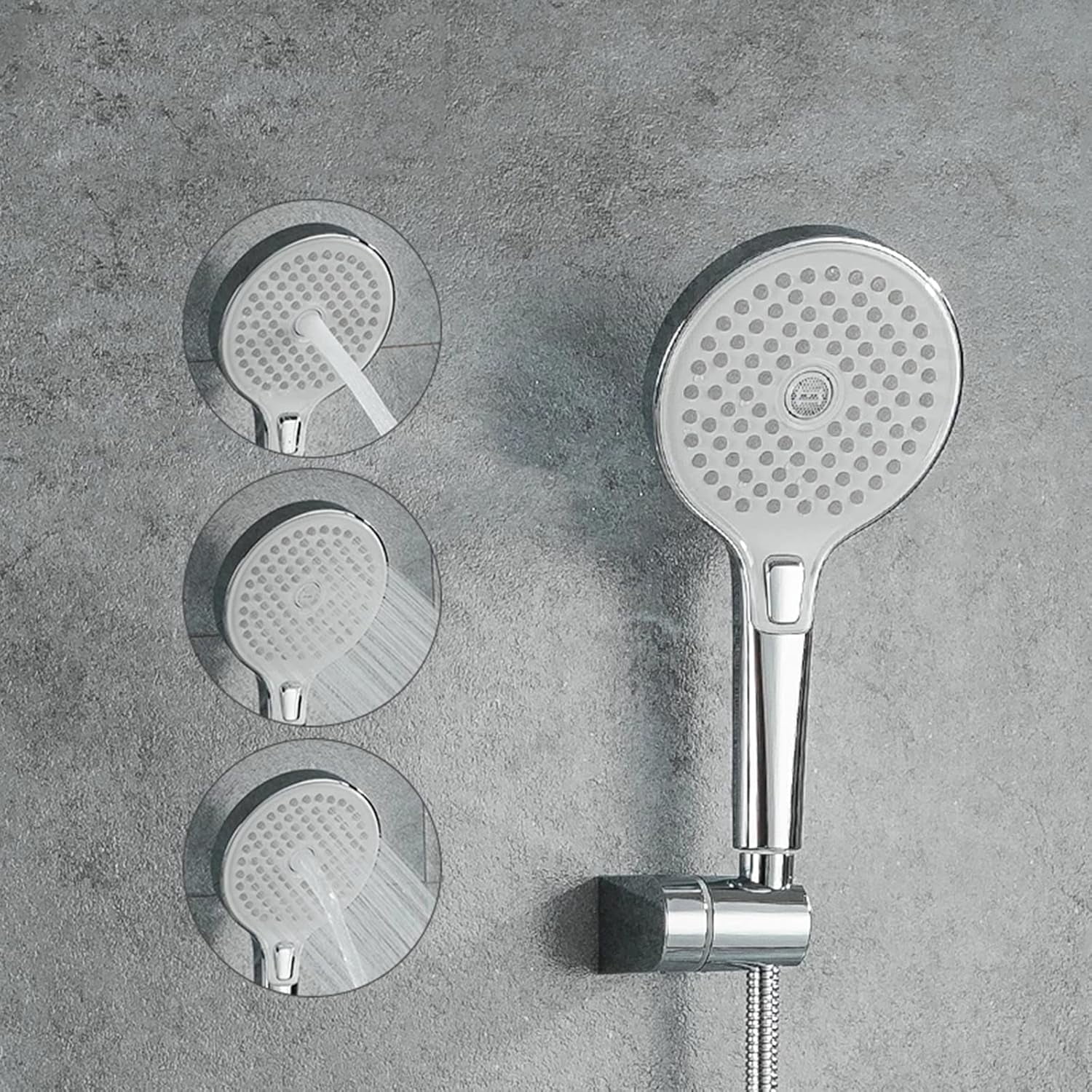 Wall Mount Bathtub Faucet with Handheld Sprayer and Long Spout, Brass Single Handle Bath Shower Mixer Tap, Easy to Install