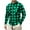 Green #2, variant on Mens Flannel Shirt Plaid Button Down Shirts Summer Stretch Long Sleeve Color Block Shirt Spring Slim Fit Fleece Casual Office Tops White L