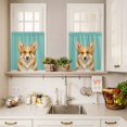 thumbnail image 3 of Sunglasses Corgi Curtain Valances Set Retro Funny Corgi Green Background Kitchen Curtains 24&nbsp;inch Length Rod Pocket Valance and Tiers 3 Piece Set Small Bedroom Bathroom Laundry Decor, 3 of 9