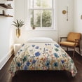thumbnail image 4 of Blue Teal Spring Floral Large Tapestry for Bedroom Wall Hanging Tapestry,Watercolor Botanical Summer Flowers Ceiling Backdrop Tapestries Poster Blanket Wall Decor for Living Room 100" x 59", 4 of 8