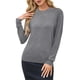 thumbnail image 3 of Suéteres Clásicos de Lana para Mujer, Cuello Redondo, Estilo Casual, Ideales para Otoño Gris L, 3 of 8