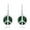 Green, variant on Minimalist Peace Symbol Abalone Shell Inlay Sterling SIlver Dangle Earrings