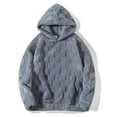 thumbnail image 2 of Men's 2Pcs Loungewear Set Checkboard Hoodies & Short Set (Grey XXL), 2 of 8