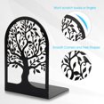 thumbnail image 3 of Book Ends HappyHapi, diseño de árbol de metal, 3 pares/6 unidades, negro, 3 of 7