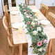 thumbnail image 2 of Guirnalda de flores artificiales de eucalipto con rosas, guirnalda de flores artificiales, enredadera de rosas falsas para centro de mesa, camino de mesa, decoración de fondo de pared, 2 of 8