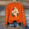 thumbnail image 2 of Atogsazn Women's Santa Christmas Sweatshirt Oversized Fleece Long Sleeve Pullover Sweater Fall Clothing Tops 02-Orange M Fashion, 2 of 8