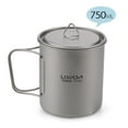 thumbnail image 4 of Lixada Cookware Set 300ml/350ml/420ml/550ml/650ml/750ml Ultralight Titanium Cup with Folding Dinner Spork Tableware for Camping Hiking Backpacking, 4 of 7