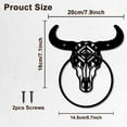 thumbnail image 2 of Iron Wall Mounted Hanging Ring Decorative Organizer Rack Cattle 200x180mm., 2 of 9