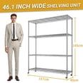 thumbnail image 6 of Ktaxon 4 Tier Wire Shelving with Wheels, 46"W x 17.7"D x 65"H Multifunctional Storage Rack Metal Garage Shelves Organizer, Capacity for 800lbs, Silver Gray, 6 of 19