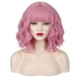 thumbnail image 4 of SUCS WEIKI Women's Wigs Mid-point Dyed Black Gradient Brown Long Curly Hair Big W^aves (Brown-pink), 4 of 5