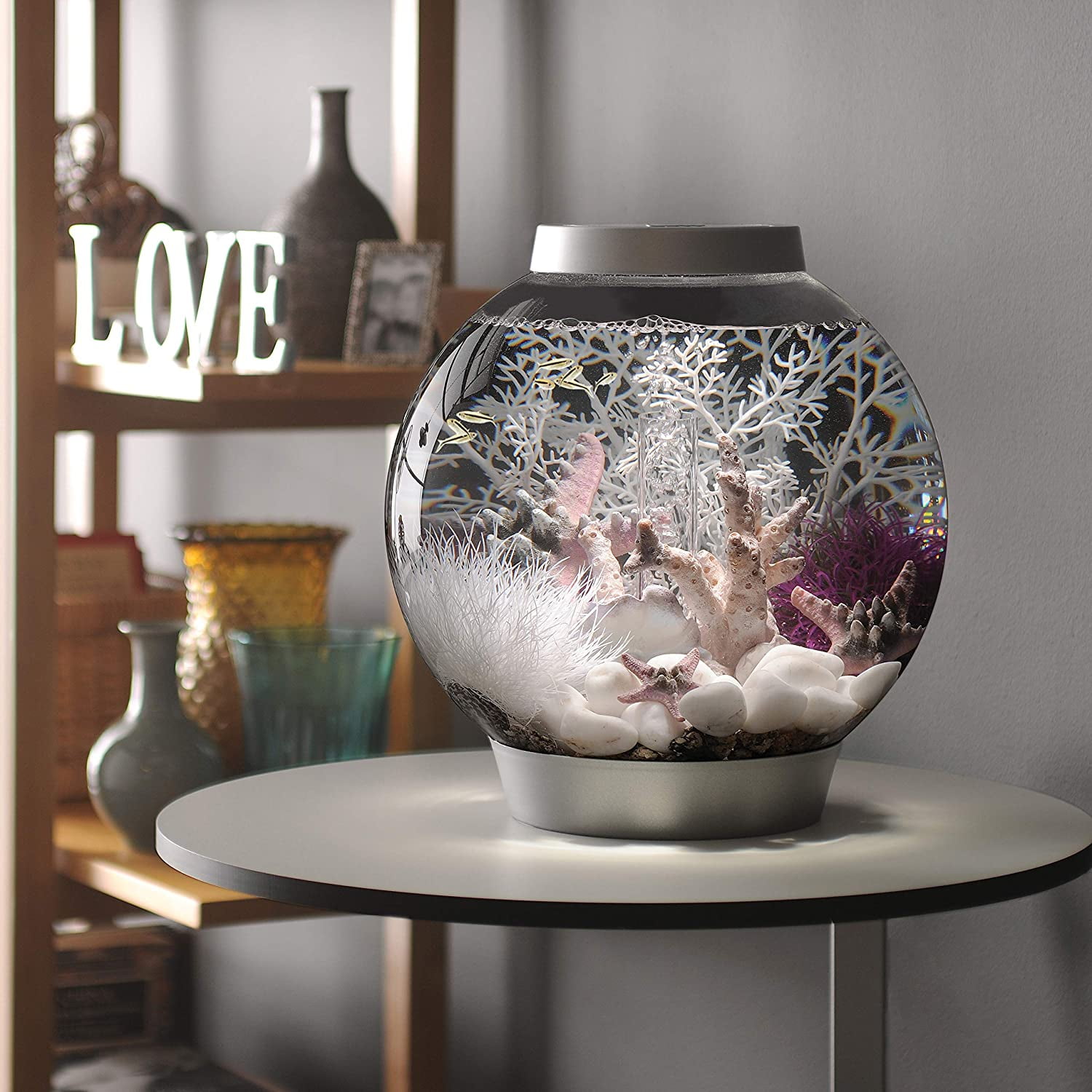 biOrb CLASSIC 15 Aquarium with Standard Light - 4 Gallon, Silver