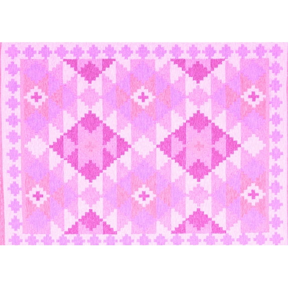 Ahgly Company Indoor Rectangle Southwestern Pink Country Area Rugs, 2' x 4'
