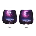 thumbnail image 5 of Lsque Purple Moon Tree Night Sky Printed Women's Running Shorts with Liner Pockets,Elastic Quick Dry Workout Athletic Gym Yoga Shorts,Womens High Waist Shorts-Medium, 5 of 9