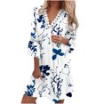 thumbnail image 2 of SMihono Robe d'Été pour Femmes Grande Taille Mode d'Été pour Femmes Manches Mi-Longues Imprimée Camisole à Col en V Bretelles Robe Chandail, 2 of 5