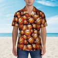 thumbnail image 4 of Daiia Vintage Basketball Hawaiian Shirt for Men Gentle Cotton Regular Short Sleeve Casual-Large, 4 of 9