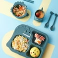 thumbnail image 3 of 4Pcs/Set Children Tableware Anti-hot Dinosaur Pattern Eco-friendly Kids Feeding Dishes Set for Home, 3 of 9